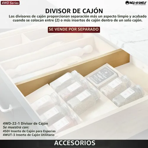 Vista 5 de Accesorio especiero de madera para cajón, de la marca Rev-A-Shelf, Madera, Natural, S