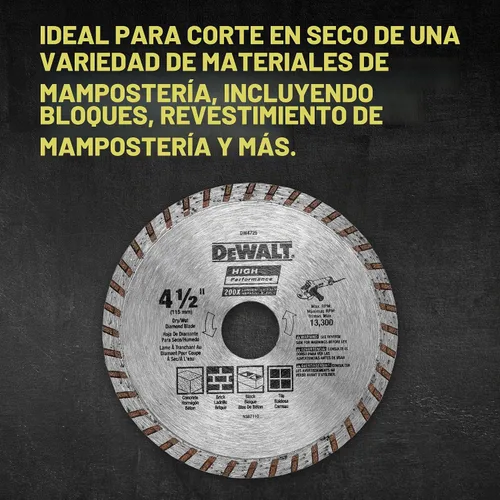 Vista 3 de Dewalt Accessories DW472 hoja de albañilería de alto rendimiento - 4.5 pulgadas