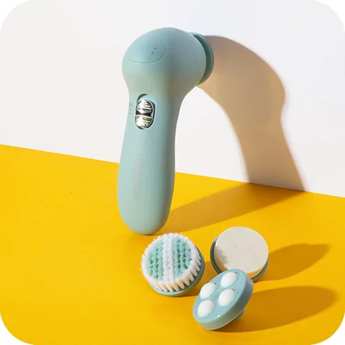 Vista 2 de Cosmopolitan Cepillo eléctrico de limpieza facial, limpiador de poros facial suave, cepillo giratorio y máquina de pulido Derma, limpiador facial