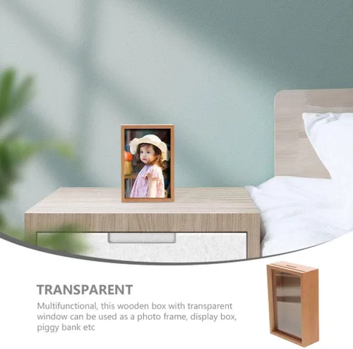 Vista 5 de Zerodeko Hucha para adultos, de madera, hucha para adultos, caja de fotos, caja de sombra para niñas, caja decorativa de sombra para el hogar