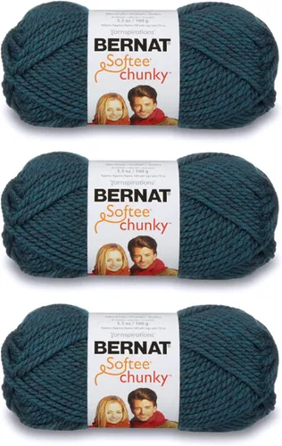 Vista 23 de Ovillo sólido Bernat Softee Chunky, Acrílico, Rojo Berry, Paquete de 1