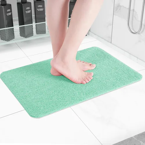 Vista 43 de Hargiis - Tapete antideslizante de secado rápido para tina y ducha, tapete exfoliante para pies, para baño, cocina u hotel, beige, 24 x 16 pulgadas