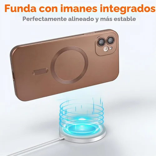 Vista 3 de Funda magnética para iPhone 11, suave y delgada, antihuellas, con protección de cámara, compatible con MagSafe, titanio desierto Desert Titanium