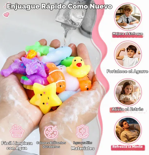 Vista 4 de Mini juguetes esponjosos, 30 piezas lindos Mochi Squeeze juguetes para recuerdos de fiesta