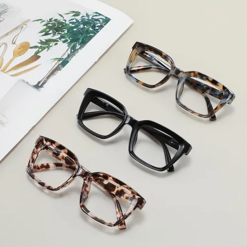 Vista 7 de XVXV Square Reading Glasses for Women - Blue Light Blocking Readers Anti Glare Eyeglasses with Spring Hinge