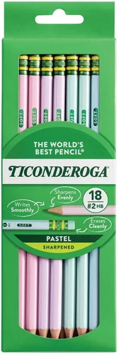 Vista 15 de Ticonderoga® Lápices pastel, 2 suaves, colores surtidos, paquete de 10 lápices