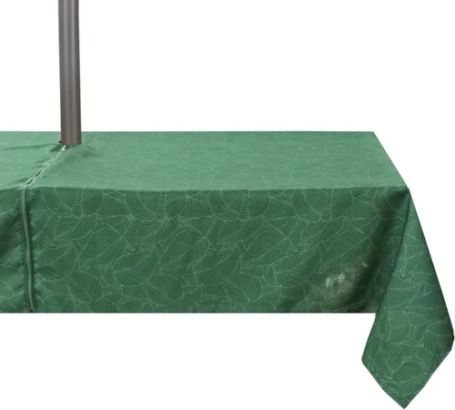 Vista 9 de Stripe Outdoor Tablecloth Water Resistant Polyester Fabric Table Cover with Zipper Umbrella Hole for Garden Patio Tabletop 60x84inch Rectangle,Black
