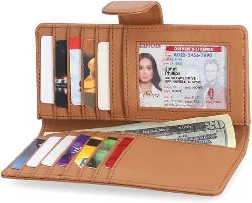 Vista 2 de Mundi Cartera de cuero delgada Continental con bloqueo RFID Maní