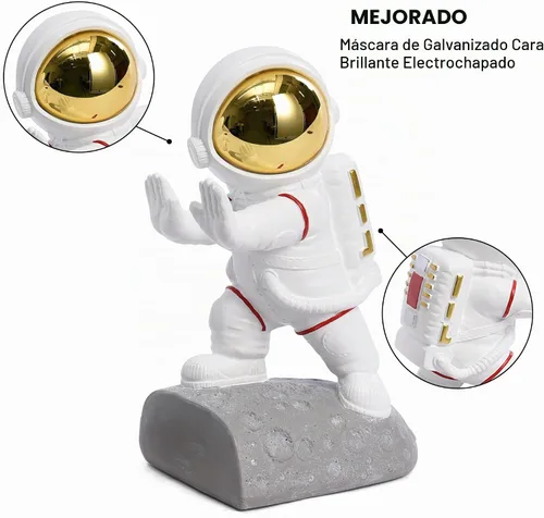 Vista 3 de Sujetalibros de decoración espacial, divertidos extremos de libro de astronauta de resina para niños
