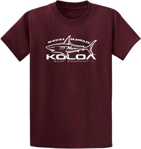 Vista 30 de Koloa Surf - Camisetas de algodón pesado para hombre, tallas grandes y altas Azul acuático/negro buscando diseño de ondas