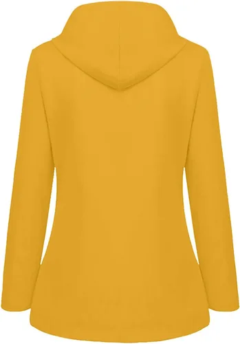 Vista 4 de Aboser Abrigos de invierno para mujer, abrigo cálido de sherpa, chaquetas de moda con botones, ropa de gran tamaño con bolsillos de capucha de piel