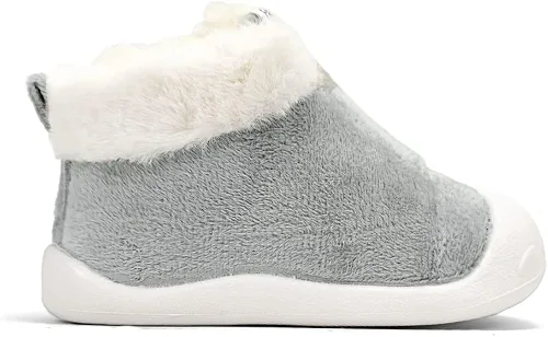 Vista 2 de OAISNIT Botas de nieve para bebés y niñas con suela de goma antideslizante, zapatos de invierno con pantuflas casuales de piel de felpa cálida