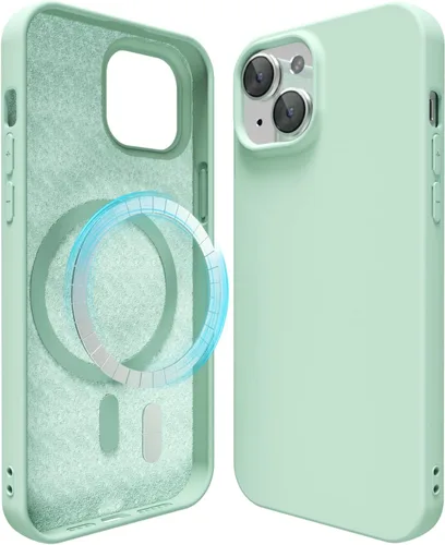 Vista 129 de oakxco Funda de silicona para iPhone 12 Pro Max, magnética, compatible con carga inalámbrica Magsafe, cubierta protectora de goma suave y delgada