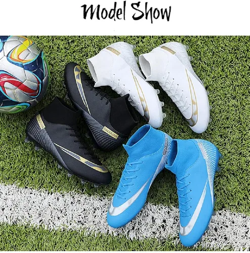 Vista 3 de World Student Games - Zapatos de entrenamiento de fútbol profesional con tacos altos, transpirables, para deportes al aire libre, TFAG