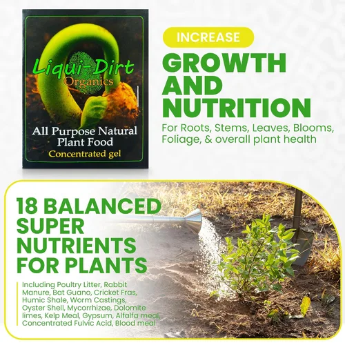 Vista 3 de Fertilizante de Alimento Natural Orgánico para Plantas de Interior, Aroides Raros, Flores, Jardines, Verduras, Hierbas - NPK Multiusos con 18