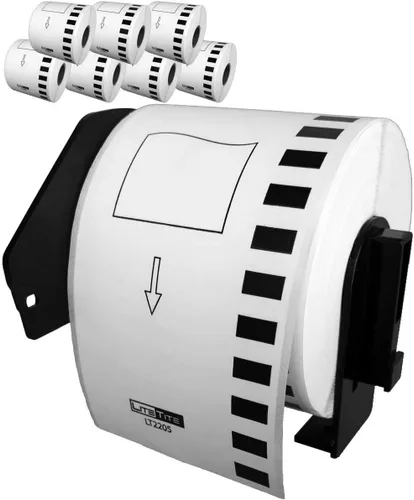Vista 2 de DK-2205 (4 rollos) Etiquetas de cinta de papel de longitud continua, compatibles con la serie Brother P-Touch QL, 2.4 (2-3/7) pulgadas (2.441 in)