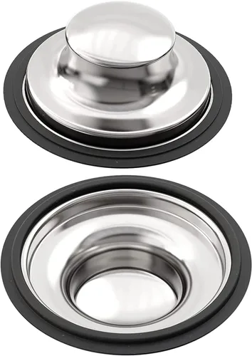 Vista 4 de Paquete de 2 tapones para fregadero de cocina para eliminación de basura, tapón de acero inoxidable para eliminación de basura que se adapta a
