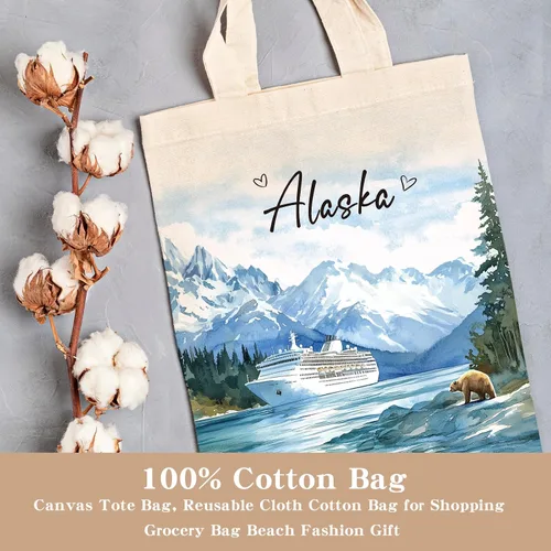 Vista 4 de Bolsa de Lona VeloKomo para Regalo - Divertidas Bolsas de Tela Reutilizables Vintage para Mujeres Amantes de las Compras y la Lectura