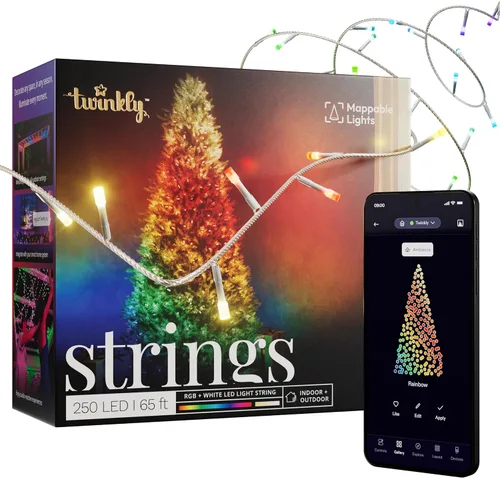 Vista 11 de Twinkly Strings 100 LED RGB, Cadena de luces LED para interiores y exteriores, Luces LED inteligentes, LEDs trazables, Compatibles con Alexa