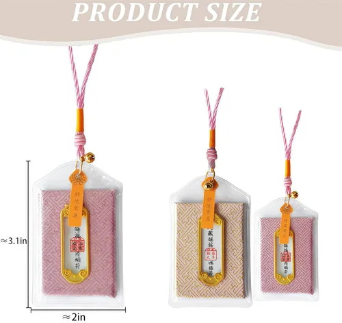 Vista 3 de 2 piezas de omamori japonés para bendición amor/matrimonial/tradicional hecho a mano