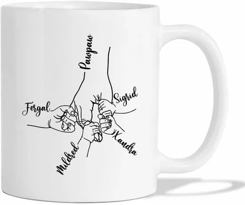 Vista 15 de Taza de café de cerámica personalizada para papá, taza de té blanca para feliz cumpleaños, taza de café para papá, taza de viaje con texto/foto