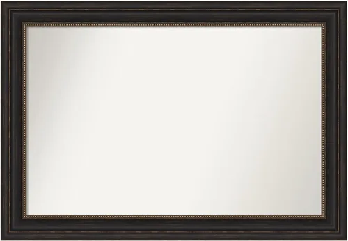 Vista 794 de Amanti Art Espejo de pared personalizado no biselado (25 x 25 pulgadas), marco de bronce acentuado, varios tamaños personalizados, espejo de baño