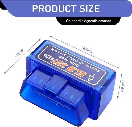 Vista 2 de Escáner OBD2, ELM327 V2.1 Herramienta de diagnóstico Bluetooth, lector universal de código de automóvil para Android iOS, monitor de datos