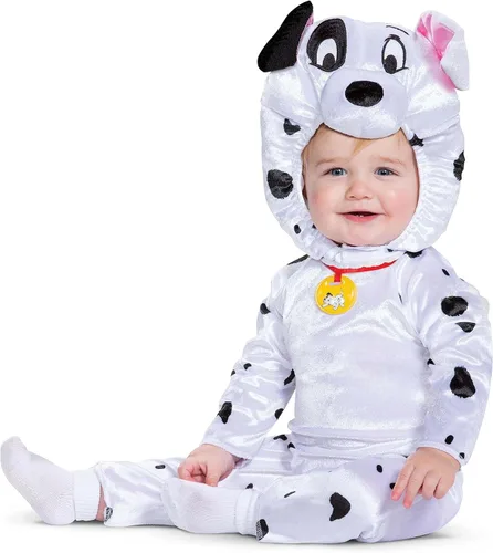 Vista 7 de Disguise Disfraz de dálmata para niños pequeños, disfraz oficial de los 101 dálmatas y diadema, talla clásica para niños pequeños, extra pequeño