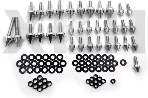 Vista 5 de XKH - Kit de pernos de carenado de aluminio compatible con Suzuki Hayabusa GSXR 1300 Silver 1999-2007 [B07M65HTLY]