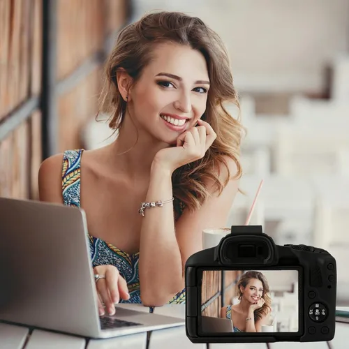 Vista 6 de Leayjeen Funda protectora de silicona compatible con cámara Canon EOSR50, carcasa protectora de silicona suave para cámara R50, con cubierta