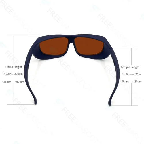 Vista 2 de FreeMascot OD 4+ 190nm-550nm/800nm-1100nm longitud de onda profesional gafas de seguridad láser para 405nm, 450nm, 532nm, 808nm, 980nm, 1064nm