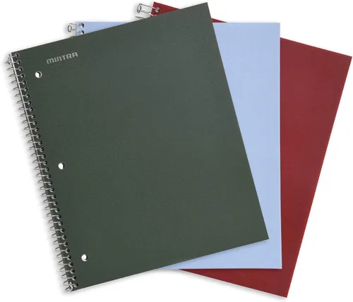 Vista 3 de Mintra Office Durable Spiral Notebook - 2 Subject (Junior Size 3pk (6.5in x 9.5in), Arctic Ice, Sun Yellow, Spring Pink)