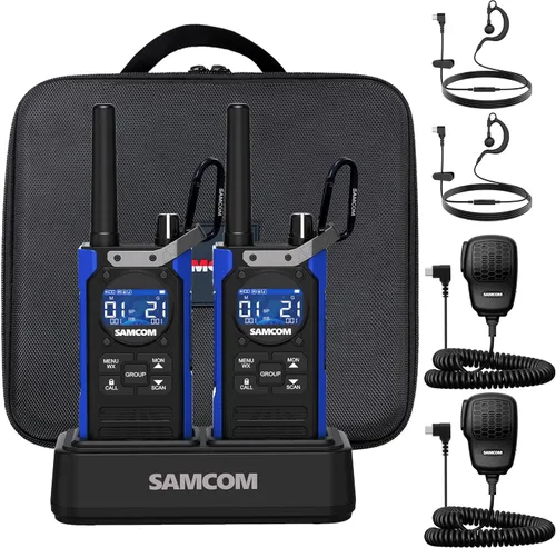 Vista 11 de T5 Business FRS Walkie Talkies de largo alcance con auriculares, paquete
