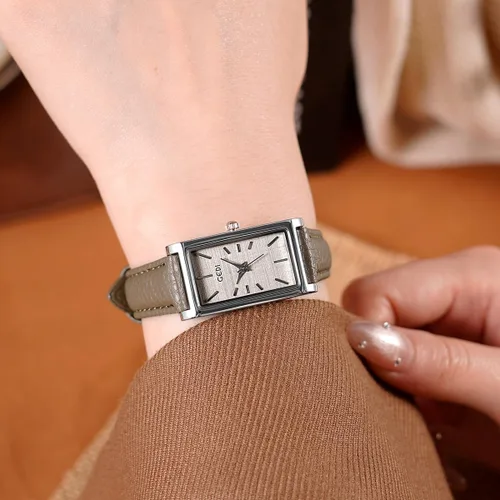 Vista 3 de FANMIS Reloj de pulsera rectangular vintage para mujer, reloj de cuarzo analógico para mujer, ultrafino, reloj de pulsera para mujer, reloj