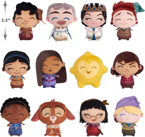 Vista 5 de Peluche coleccionable mini de Disney Wish, 2 cápsulas inspiradas en bolsas sorpresa, regalos para calcetines navideños, obsequios, presentes