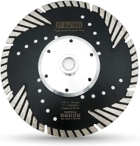 Vista 11 de DT-DIATOOL Hoja turbo de diamante de 4 pulgadas para cortar hormigón de mármol de granito con dientes de protección inclinados