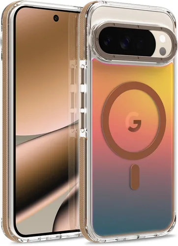 Vista 161 de Funda magnética para Google Pixel 10 Pro XL [compatible con Magsafe] [bonito diseño fluorescente de moda] a prueba de golpes, delgada, translúcida