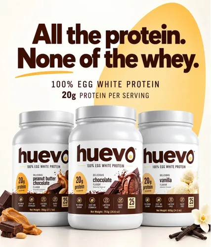 Vista 4 de Huevo Egg White Protein Powder, 20g per Scoop, Vanilla, Dairy Free, 25 serv 20g Protein Per Scoop, No Whey, Dairy Free, No Added Sugar, Lactose