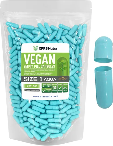 Vista 13 de XPRS Nutra Cápsulas vacías tamaño 1 – 100 cápsulas veganas vacías – Pastillas vegetarianas – Relleno de cápsulas vegetales DIY – Pastillas vegetales