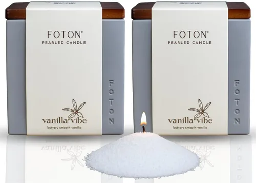 Vista 10 de Foton Jar Candles - Vela cuadrada perlada de 16 onzas, cera de arena