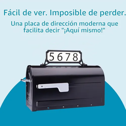 Vista 3 de Architectural Mailboxes 3460B Manhattan - Placa de dirección pequeña, color negro