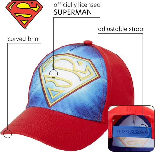 Vista 2 de DC Comics Boys' Super Hero Baseball Cap - 3D Superman, Batman, Justice League Hat (2T-7)