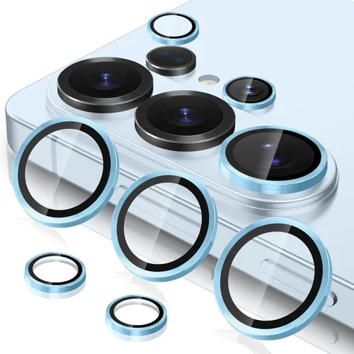 Vista 181 de Casetego Protector de lente de cámara para Galaxy Z Fold 8, [Diseño de purpurina mejorado], [Fuerte adherencia], lente de vidrio templado 9H negro