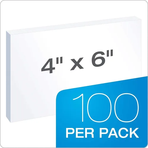 Vista 2 de Oxford - Tarjetas índice en blanco, 4 pulgadas x 6 pulgadas, color blanco Paquete de 2