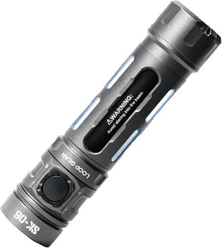 Vista 9 de SK06 2400LM EDC Linterna de lúmenes altos con haz UV y cian Titanio