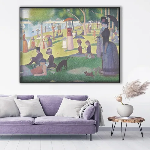 Vista 4 de OKRA Un domingo en La Grande Jatte Póster - Impresión de Georges Seurat - Cuadro de arte impresionista - Pintura al óleo de paisaje naturaleza