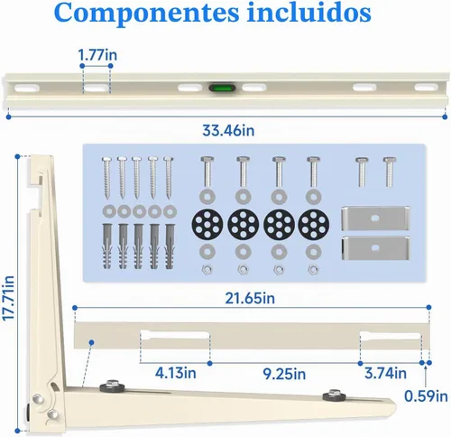Vista 5 de Mini soporte de montaje en pared dividida exterior para sistema de calor 9000 a 36000 BTU