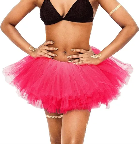 Vista 46 de REETAN Falda tutú de ballet de 6 capas de tul corto tutús para mujer