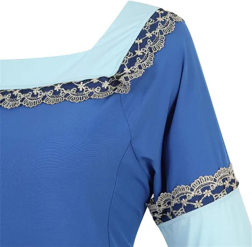 Vista 9 de Lehauya Disfraz medieval renacentista para mujer, vestido largo estilo victoriano, vintage, retro