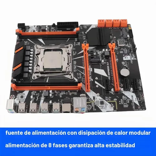 Vista 5 de Dpofirs Placa base X99 CPU Combo, LGA 2011-3 E5 2620 V3 placa base CPU, memoria DDR4 de 4 canales, tarjeta de red Gigabit, interfaz NVME M.2